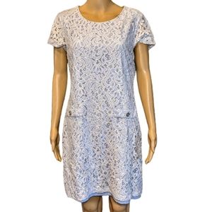 Tommy Hilfiger Blue Short Sleeve Fern Lace Dress